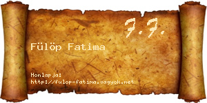 Fülöp Fatima névjegykártya